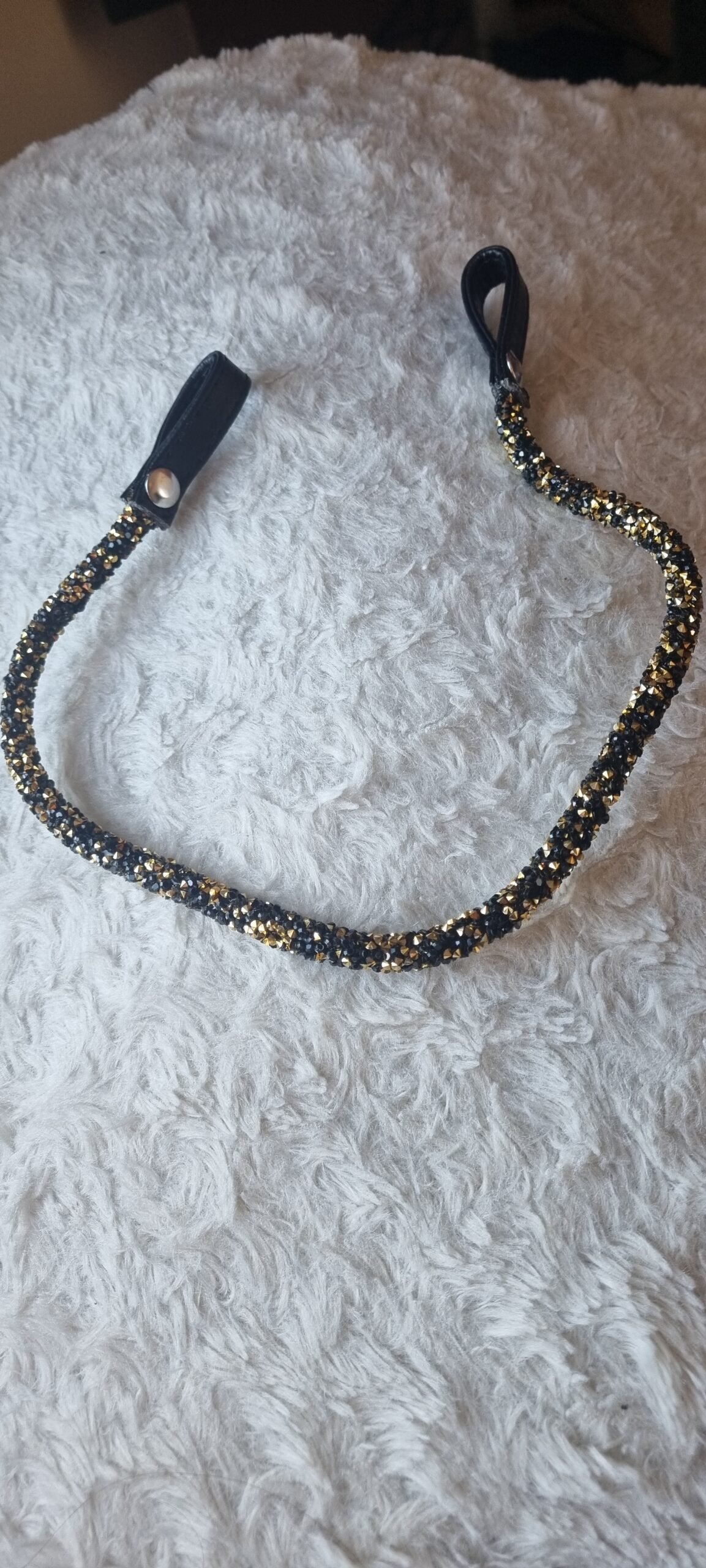 Frontal pailleté - Noir & Or (strass)