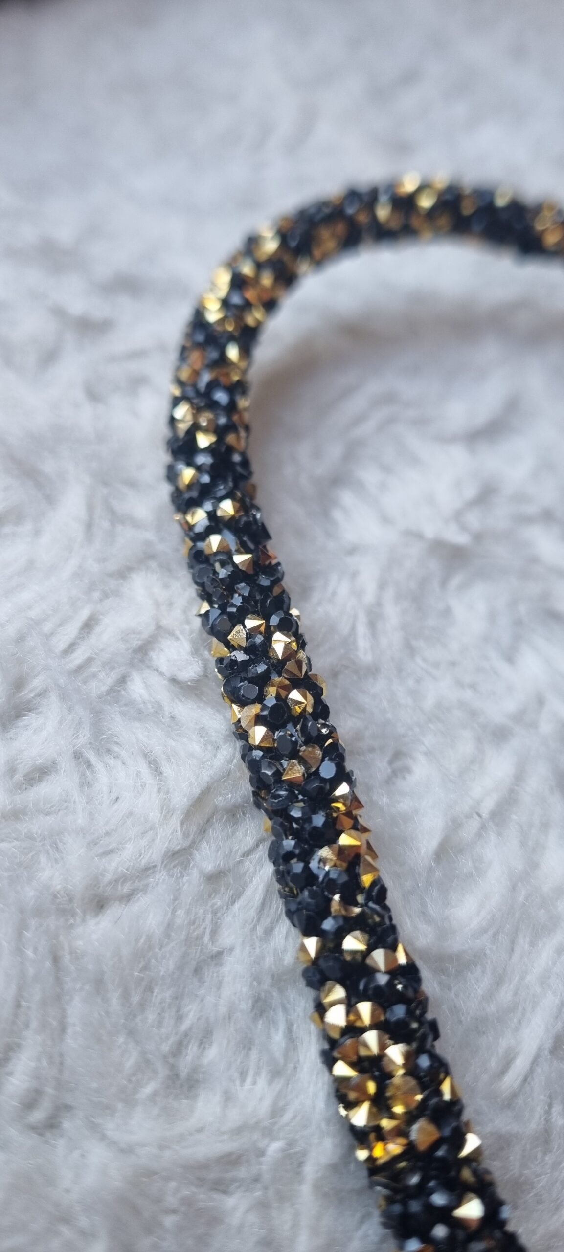 Frontal pailleté - Noir & Or (strass)