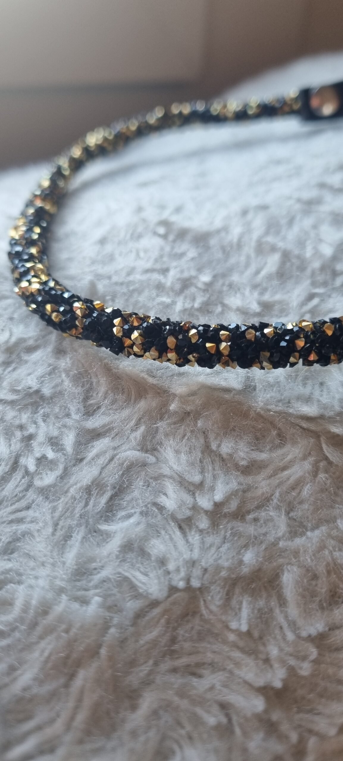Frontal pailleté - Noir & Or (strass)