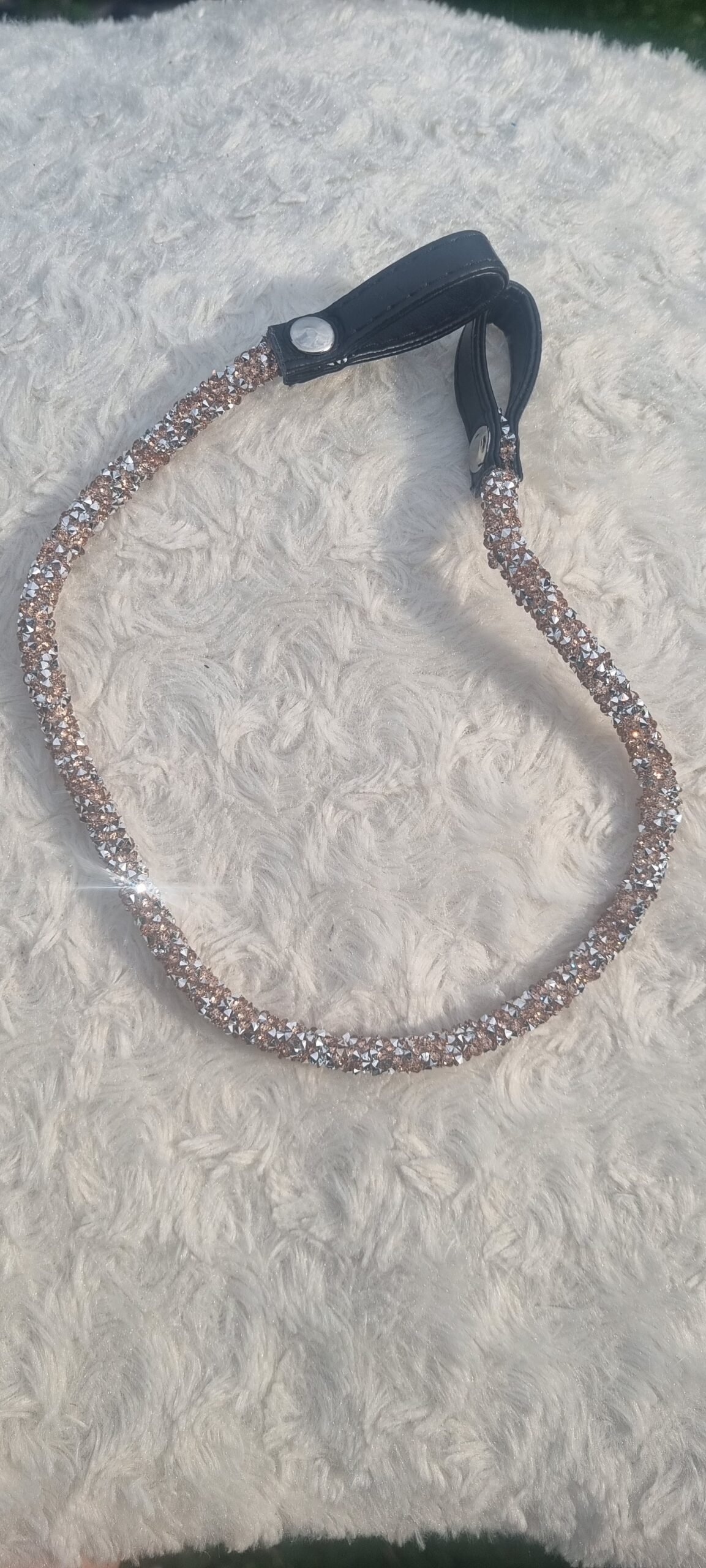 Frontal pailleté - Champagne (strass)