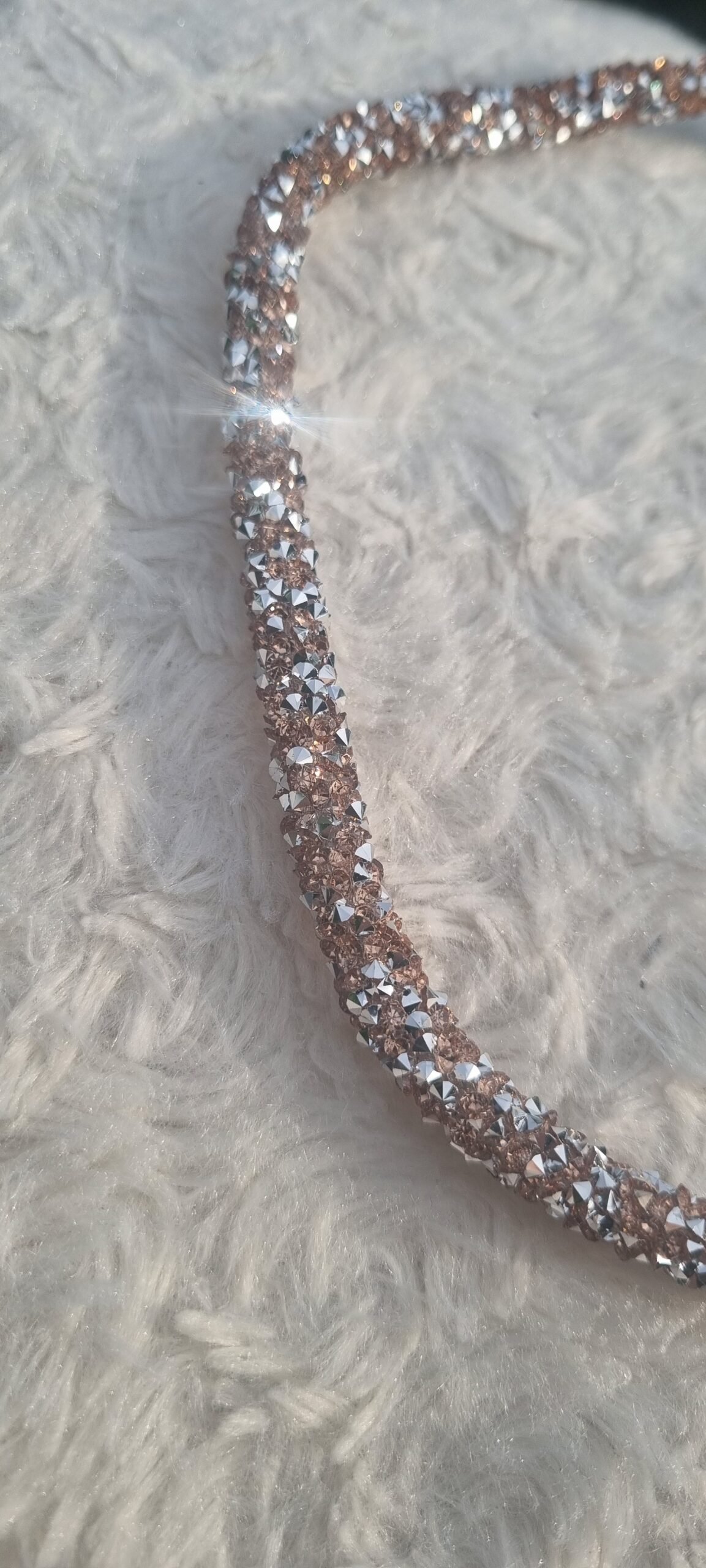 Frontal pailleté - Champagne (strass)
