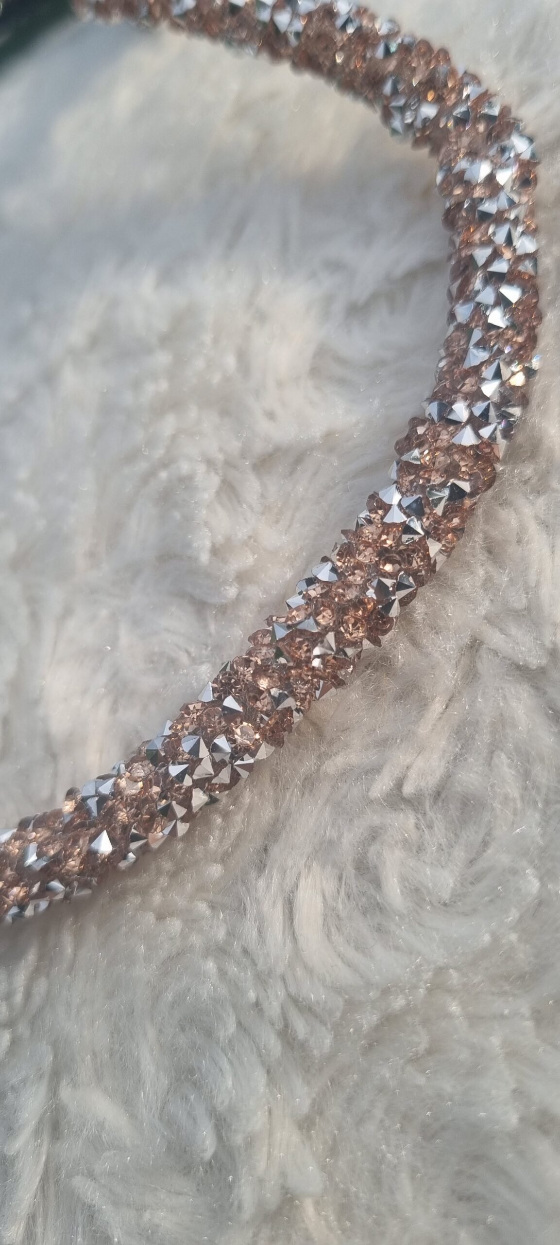 Frontal pailleté - Champagne (strass)