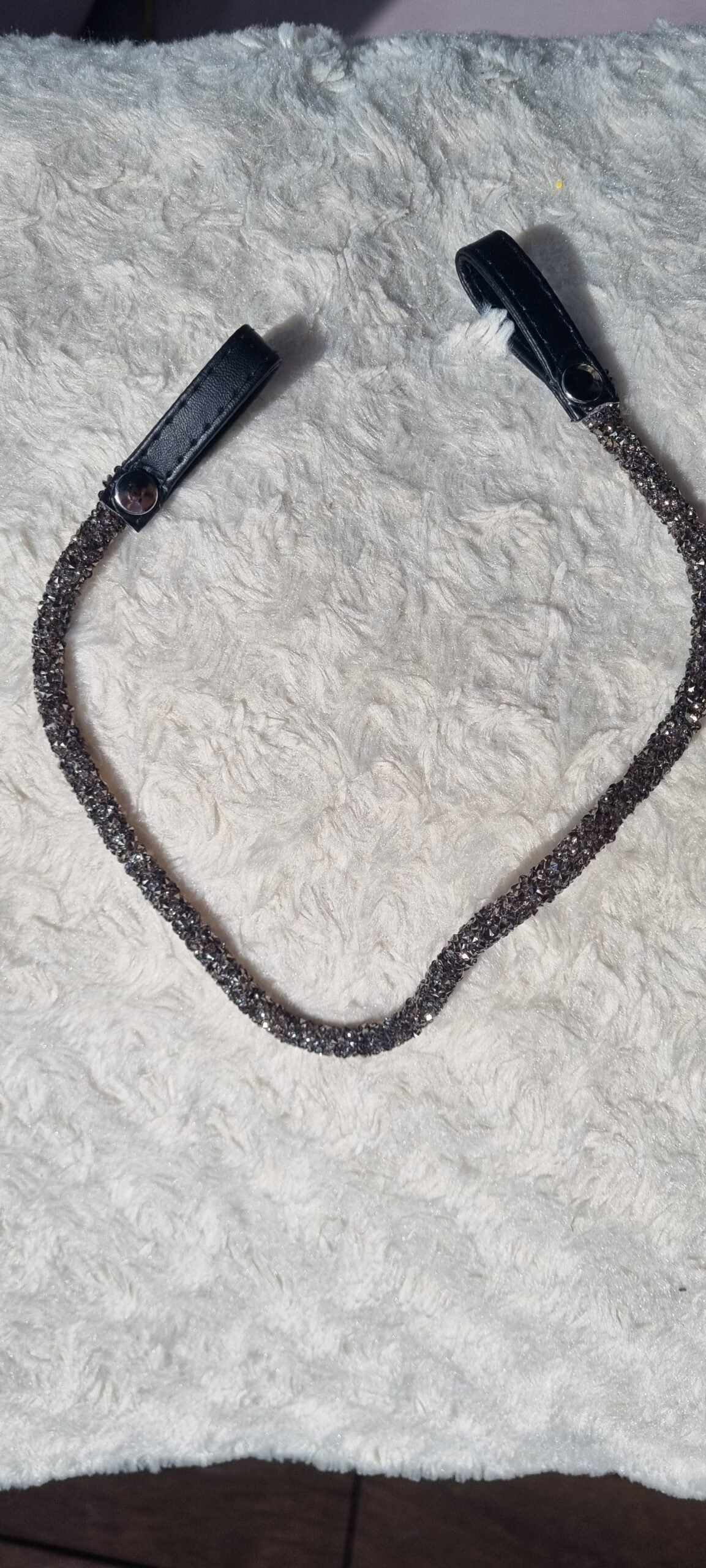 Frontal pailleté - Gris & Crystal (strass)