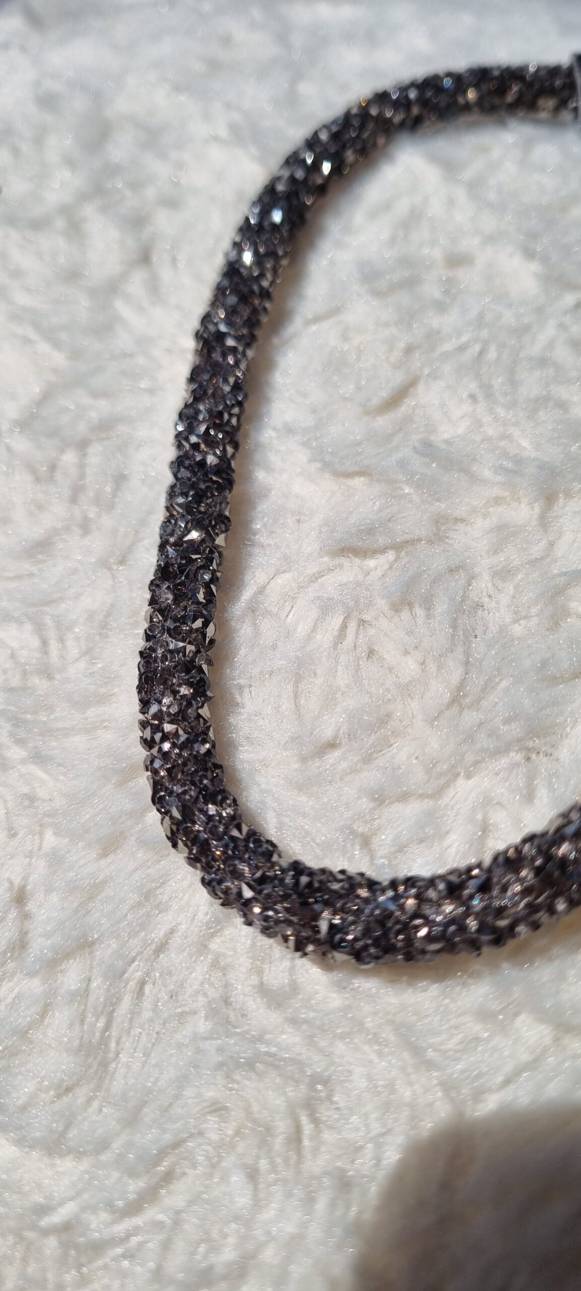 Frontal pailleté - Gris & Crystal (strass)